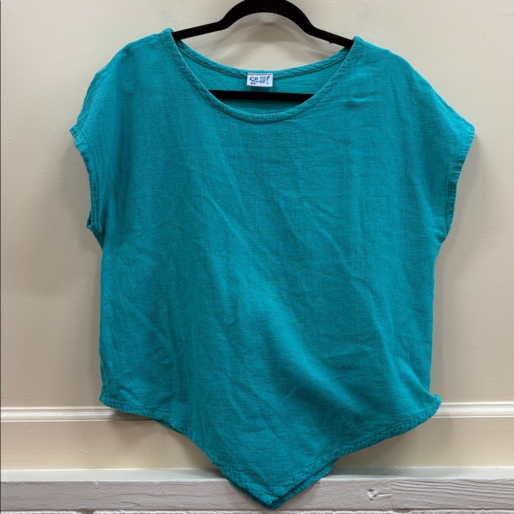 Oh my Gauze women’s Small Teal Cap-Sleeve Relaxed top